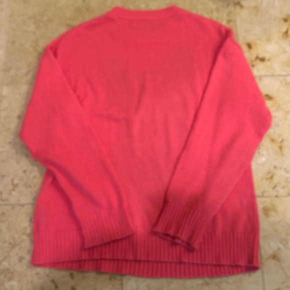 OXKNIT Pink Sweater with Black Bulldog & Green Glasses 100% Cotton Size L - Picture 6 of 6